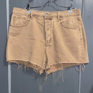 Wild Fable Tan Frayed Hem Jean Shorts